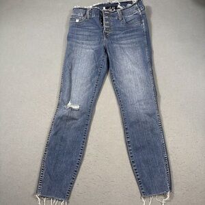 Women's Blue Distressed Jeans